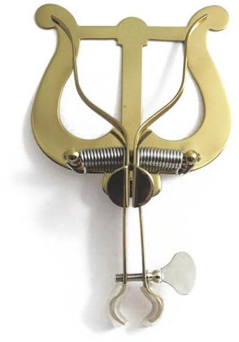 Marschgabel für Waldhorn/Trompete (Kinderhorn Doppelhorn/French Horn) Soundman Lyre Lyra Notenhalter (messing, lackiert)