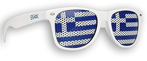 Promo Trade 10 x Fanbrille Griechenland - Greece - Ελλάς – Sonnenbrille – Brille Ελλάς – Weiß - Fan Artikel