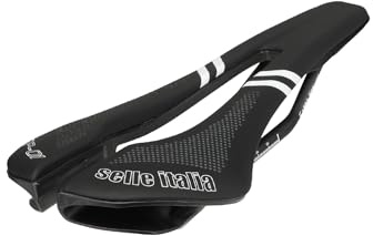 Selle Italia SP-01 Kit Carbonio Superflow - Racercykelsadel, Carbon/Keramik Ram Ø7x9, Lättvikts Komfortsadel - Storlek S3, Svart