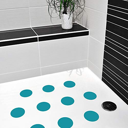 AnTina TAPES® Antirutsch Pads Dusche Aufkleber (10 Stück, 9cm ø, türkis)