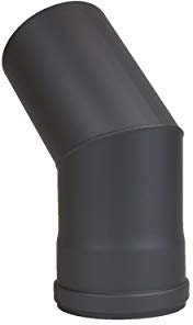 LANZZAS Pelletrohr Bogen 45° starr - im Durchmesser 100 mm - Farbe: schwarz - inklusive Silikon-Dichtring