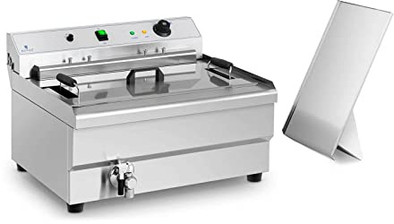 Royal Catering Friggitrice per Pasticceria Friggitrice Elettrica RCBG-30STHB (Zona Fredda, 9.000 W, 30 L, Acciaio inox)