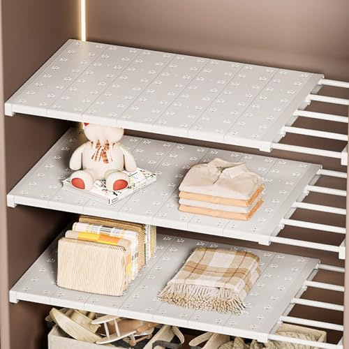 Homieco Ausziehbar Garderobensystem Regaltrenner Edelstahl-Stangen Ohne Bohren für Küche Bücherregal Kühlschrank