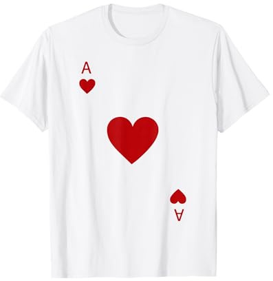Damen Kartenspiel Kostüm Lustig Witzig Spielkarte Herz Ass T-Shirt