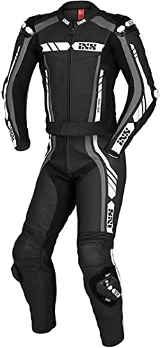 IXS Sport RS-800 1.0 2-Teiler Motorrad Lederkombi, schwarz/grau/weiß, 50