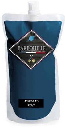 Peinture Bleu Prodond Acrylique Abyssal - Effet Mat-Poudré - Peinture Mur & Plafond - Lessivable - Séchage En 30 min - COV A+ - Fabriquée En France - 750 ml - BARBOUILLE