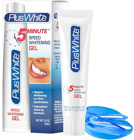 Plus White Whitening Kit - 5 Minute Speed Whitening Gel & Comfort Fit Mouth Tray - Professional Teeth Whitening Kit w/Dentist Approved Ingredient for Tooth Whitening (2 oz)