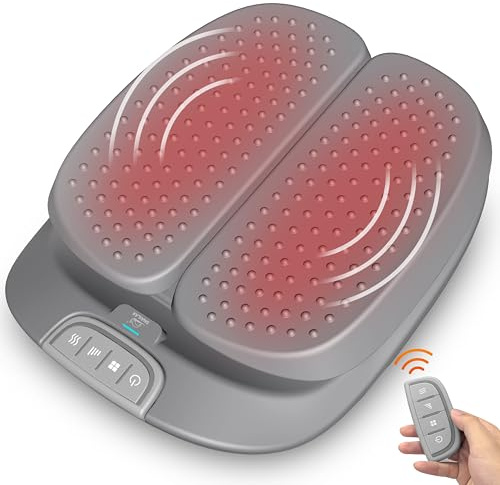 Snailax Vibration Foot Massager with Heat,Remote Control,Adjustable Vibration Speed Electric Massager Machine for Circulation,Plantar Fasciitis, Pain