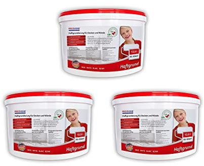 Haftgrund PROFHOME Decken Wand-Grundierung Tapetengrund für Renoviervlies Malervlies Tapeten weiß 12,5-125 L
