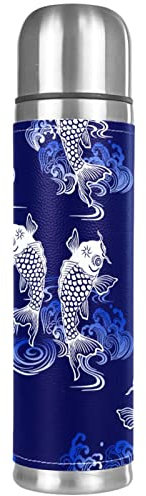 Thermoskanne im japanischen Stil, vakuumisolierte Wasserflasche, kompakt, Edelstahl, für Kaffee, Reisen, 500 ml