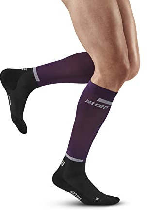 CEP - THE RUN COMPRESSION SOCKS TALL für Herren Lange Laufsocken in violet/black mit Kompression Regenerierende Kompressionsstrümpfe für Männer Gr. V XL, WP30R
