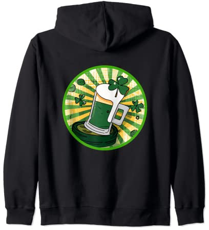Chope irlandaise trèfle avec bière | Saint Patrick Sweat à Capuche