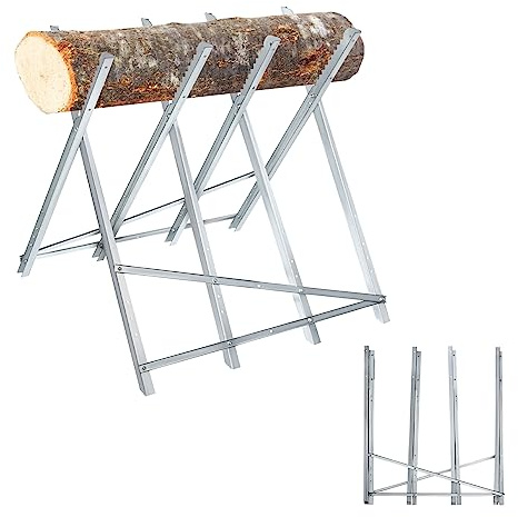 SUBTLETY Sågbock Metall Fällbart Sågställ 83 x 83 x 79 cm Bock för Träkapning Trädgård Sågbock för trä Sågställning Bock för Motorsåg Motorsågar Handsågar Lastkapacitet upp Till 100 kg
