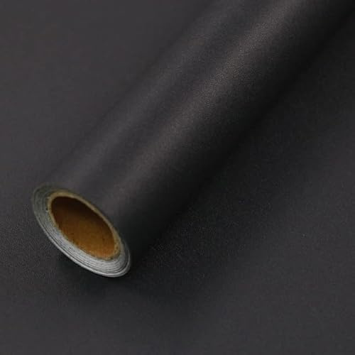 Abyssaly Black Wallpaper Sticky Back Plastic Vinyl Wrap Self Adhesive Wallpaper 40cm X 1000cm for Home Decoration Kitchen Worktops Furniture Stickers