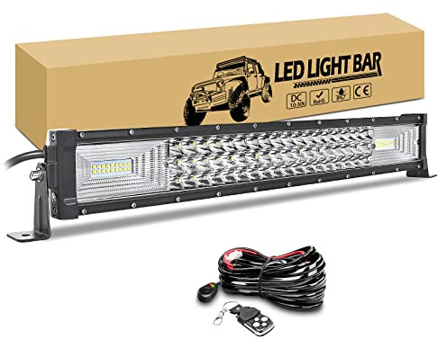 RIGIDON 22 56cm 270W Gebogen Led lichtbalken, Led Arbeitsscheinwerfer Bar mit 12v blitz kabelbaum kit, Wasserdicht lichtleiste für 4x4 Offroad Auto LKW PKW Truck SUV Nebelscheinwerfer lightbar