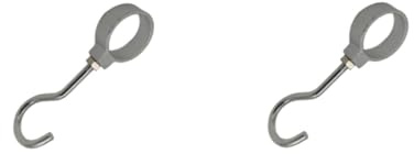 HEGAPRO Metallhaken Ø25mm Haken für Rohr Kleiderhaken für Schrankrohr Stangenhaken 2 Stück