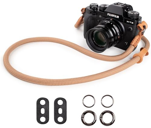 VOVMOEYA Camera Strap,Camera Neck Strap shoulder strap for Fujifilm XS20 XT5 XH2S for Zf Z8 Z30 Canon EOS R6 R7 R8 R10 R50 Sony A6400 A6700 A7C II A7IV Camera Strap Rope - Khaki