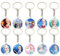 10Pcs Frozen Schlüsselanhänger Glasanhänger Elsa Kindergeburtstag Schlüsselanhänger Anhänger Schlüsselbund Frozen Figuren Schlüsselring, Frozen Geburtstags Party Mitgebsel, für Mädchen Gast Geschenk