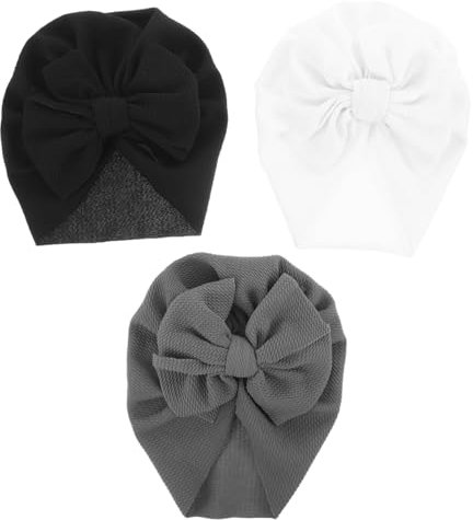 SOIMISS 3stücke Beanie Mützen Mit Schleife Für Neugeborene Und Kleinkinder Elastische Hüte Und Süße Kopfbedeckung Für Mädchen Für Besondere Anlässe Und Alltag
