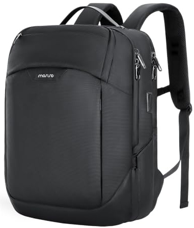 MOSISO Business Commute Backpack, 15.6-16 inch Waterproof Laptop Backpack with USB Charging Port & Front Wet & Dry Pocket, 16 inch Laptop Bag Casual Daypack for College Work Business, Black