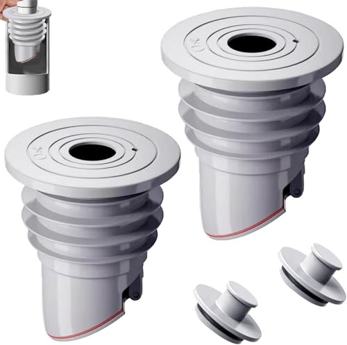 Waschmaschine Abflussschlauch Dichtung,2 Stück Waschmaschinen Rohrdichtung,45-50mm Waschmaschinen Rohrdichtung mit Verschlussdeckel,Waschmaschine Abfluss Dichtung für Küche (M（45-50mm))