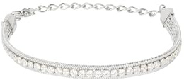Breil, Collezione Emma, Bracciale Donna Multifilo, in Acciaio Lucido con Zirconi, Due Catene Snake, Catena Tennis con Cubic Zirconia, Chiusura a Gancio, Lunghezza Regolabile fino a 15 cm