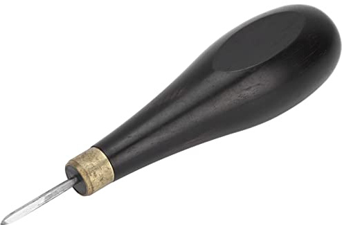 Keenso Alêne losange en acier avec poignée en acajou vintage pour couture et travaux manuels en cuir, espacement de 5 mm/6 mm