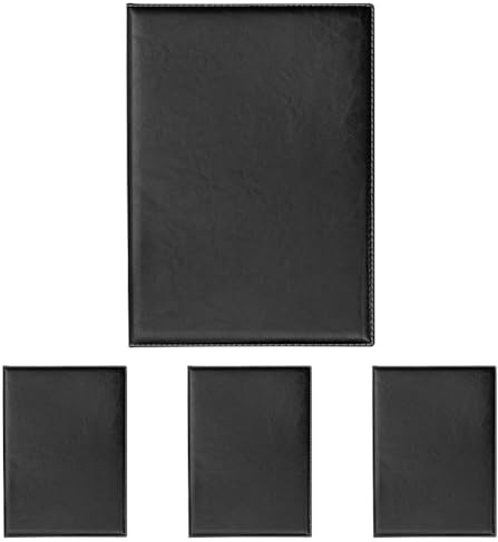 VELOFLEX 4442780 - Bewerbungsmappe „de Luxe“, DIN A4, mit Klarsicht-Taschen und Klemmschiene, Leder-Optik schwarz (Packung mit 4)