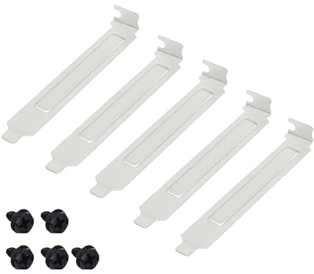 Vdaxvme 5 piastre di copertura per slot PCI in metallo da 12 cm per slot di espansione per PC che forniscono una lunga resistenza contro e usura PCI staffa copertura con viti