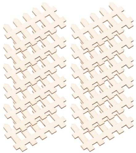 WRITWAA 100pcs Miniature Wooden Picket Fence 7.3x4.5cm Garden Mini Fence Ornament for Lawn Borders and DIY Craft Photo Props