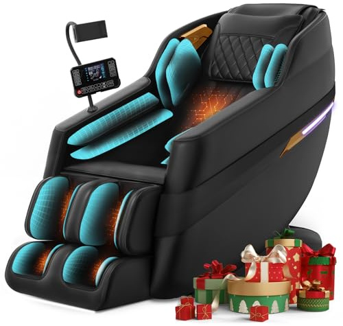 FURNIMAT SL-Track Massagesessel, 3D-Ganzkörpermassagesessel, Bein- und Taillenheizung, 8 Airbags, Fußrollenmassage, KI-Sprachsteuerung und Bluetooth-Lautsprecher, Zero Gravity
