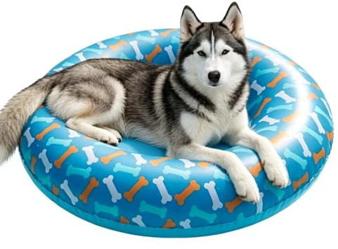 Radeau pour chien en PVC résistant aux fuites et à haute capacité de charge | Flotteur gonflable pour chien pour se détendre sur le lac, la plage, les fêtes aquatiques, les petites et moyennes races
