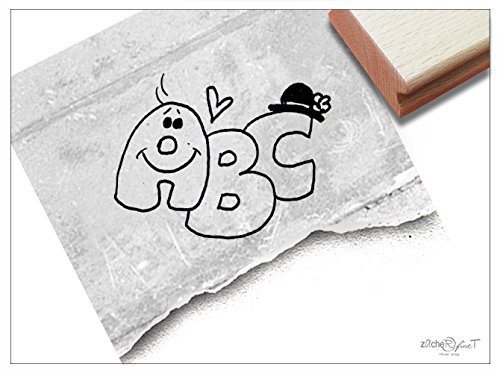 Stempel - K 68 - Kinderstempel Motivstempel - Süße ABC Buchstaben für Schulanfänger - Bilderstempel zum Ausmalen für Kita - Kinderzimmer - Schule und Beruf