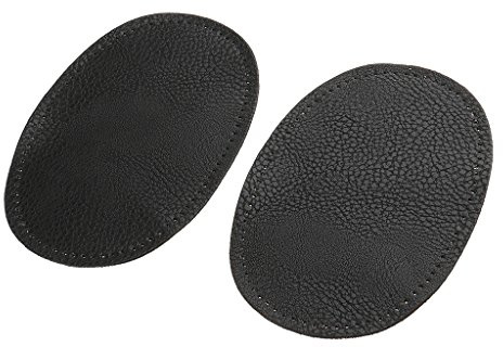 P Prettyia 1 Paar Lederflicken Ellenbogen Aufbügelflicken Patches Flicken zum Aufnähen Aufbügeln - Schwarz, 13.8 * 9cm