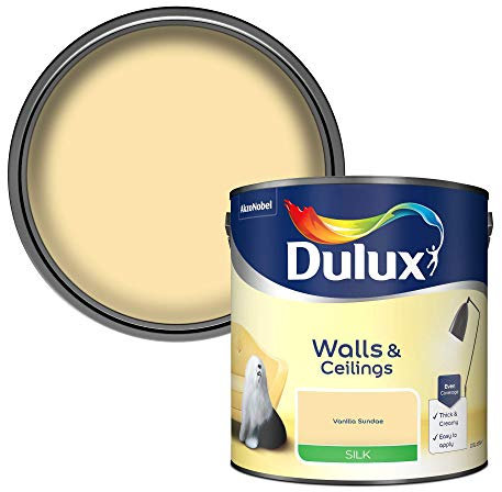 Dulux Walls & Ceilings Silk Dispersionsfarbe, Vanilla Sundae, 2,5 Liter