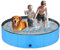 Taeku Piscina per Cani, PVC Antiscivolo Resistente Vasca da Bagno Pieghevole Vasca per Cani Piccoli Grandi Animali Domestici Gatti (Blu 120 x 30)
