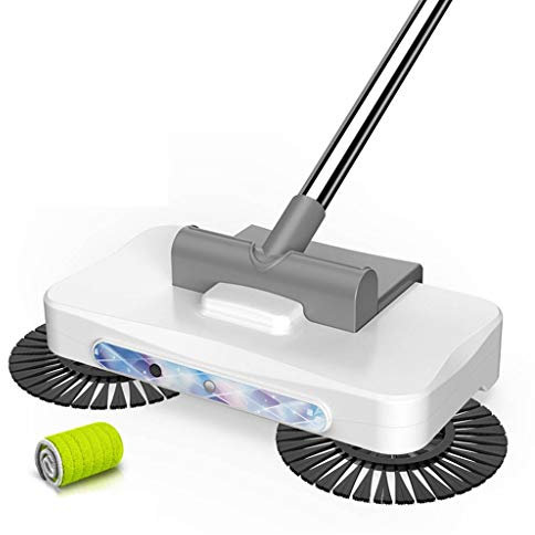 NLIAN- Hand-Push-Kehrmaschine Haushalt, Reinigung des vorderen Suchscheinwerfers Hand-Push-Automatik-Kehrmaschine Clean Home 3-in-1-Kehrmaschine Geeignet for alle Arten von Boden (Color : White)