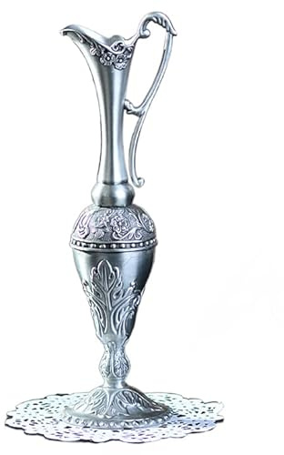 Ewer Pichet à fleurs en étain