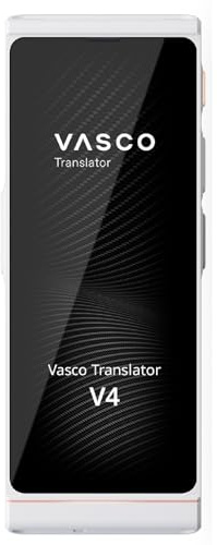 Vasco Translator V4 Sprachübersetzer | Übersetzungsgerät | Übersetzt lebenslang gratis | 108 Sprachen | Spracheingabe und Sprachausgabe | Foto Übersetzer | Farbe: Pearl White