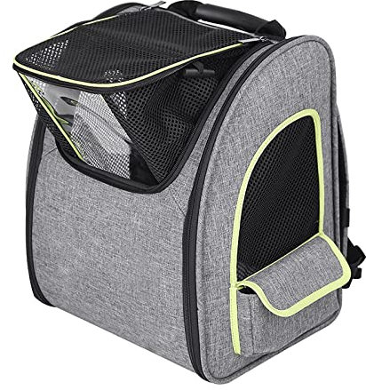 PETCUTE Hunderucksack bis 8 kg,Atmungsaktive Haustier Rucksäcke mit Innerer Sicherheitsleine,Tragbarer Haustier Reiserucksack mit Fenster und PVC Transparentes Fenster,zum Wandern Reisen im Freien