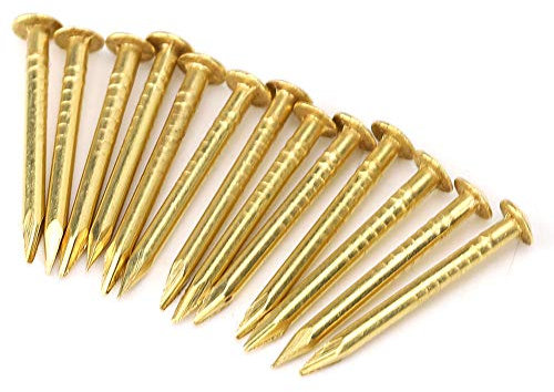 Copper Nails Round Head + Panel Pins 100Pcs + Furniture Hardware Accessories + 10mm/15mm/18mm/22mm for Carpenters, Woodworkers, and DIY Enthusiasts (18mm Long)