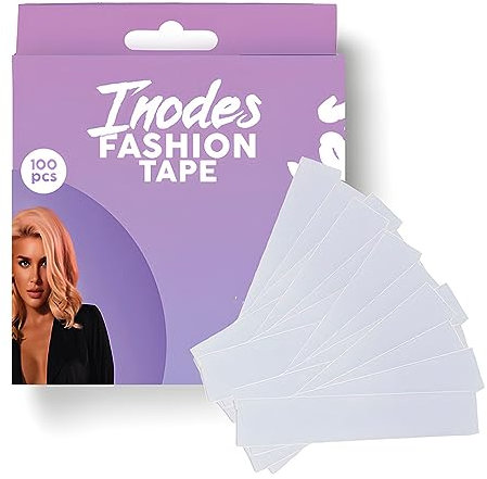 Inodes Fashion Tape 100 Stück (50x 85 * 12mm & 50x 85 * 18 mm) - Fashion Beauty Tape für Kleider - Doppelseitiges transparent Body Tape - Doppelseitiges Klebeband für Den Körper - Fashion Strips