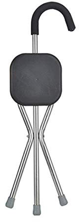Bâton De Marche, Béquilles, Bâton De Marche Avec Siège Bâton De Marche Pour Personnes Âgées Trépied Pliable En Alliage D'aluminium Tabouret Antidérapant Marcheur Handicapé, Noir, Gris beautiful