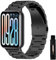 SeNool Metal Correa para Xiaomi Smart Band 9 Pro/8 Pro, Pulsera Repuesto Acero Inoxidable Resistente para Redmi Watch 5/4 - Negro