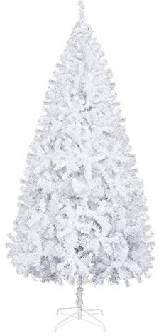 WolFum Redsun Künstlicher Weihnachtsbaum, 2,1 m, mit weißem Schnee beflockt, mit klappbarem Metallständer, 950 Astspitzen, Weihnachtskiefer für drinnen und draußen, Weihnachtsdekoration
