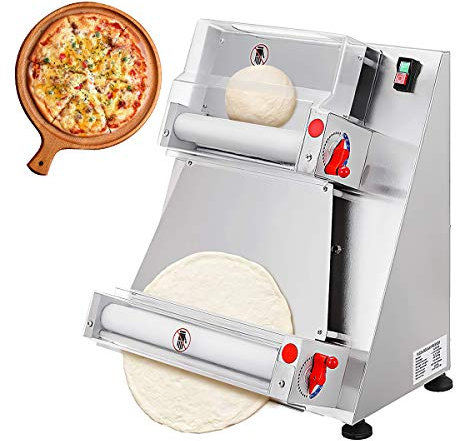 sjdoPulse Kommerzielle Automatische Elektrische Pizzateig-Rollmaschine, Pizza-Herstellungsmaschine, Teigroller, Nudelholz, Pizzateig-Rollmaschine, Edelstahl