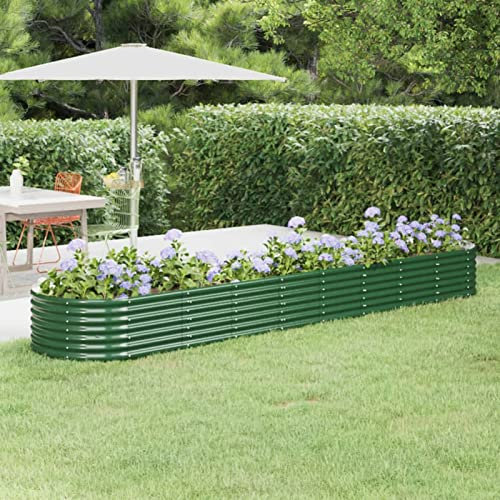 Chaduof Pflanzkübel, Blumentopf Gross, Blumenkasten Balkon, übertopf, Pflanzkasten, Flowerpot, Kräuterbeet Für Die Küche, Vertikalbeet, Pulverbeschichteter Stahl 368x80x36 cm Grün