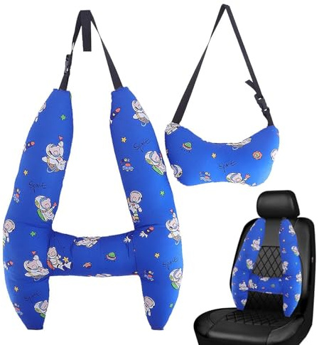 Générique Oreiller De Voiture pour Enfant, Soutien De La Tête De Voiture pour Enfant, Cale Tete Enfant Voiture H Oreillers, Coussin De Voyage en Forme De H, pour Dormir en Voiture Voyage