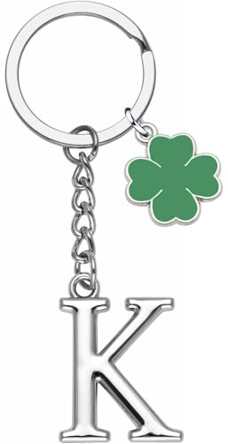 YJYJZX Porte-clés lettre initiale pendentif, porte-clés cadeau amis soeurs, argent A-Z 26 lettre initiale pendentif porte-clés – cadeau femme homme anniversaire, porte-clés