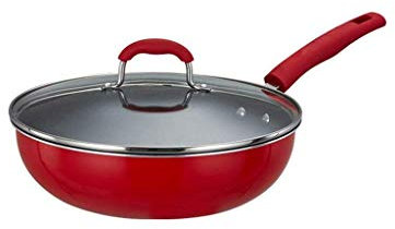 Olla para cocinar, Sartén, Sartén Antiadherente, Multiusos con Tapa Cocina inducción Mango Wok Cocina 30Cm